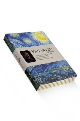 Van Gogh 4'lü Defter Seti 1 - Night Series - Çizgisiz - 64 Sayfa - 14x21cm