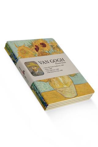 Van Gogh 4'lü Defter Seti 3 - Flowers Series - Çizgisiz - 48 Sayfa - 10,5x14cm