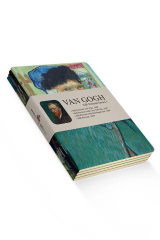 Van Gogh 4'lü Defter Seti 4 - Self-portrait Series I - Çizgisiz - 64 Sayfa - 14x21cm