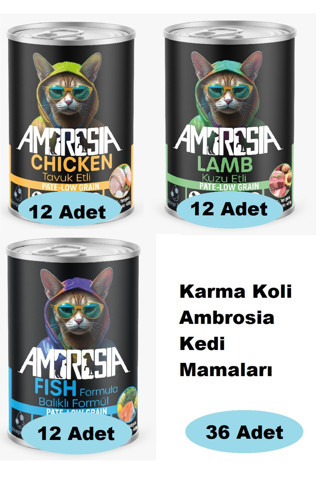 Ambrosia Karma Koli Kedi Mamaları 36 Adet 017