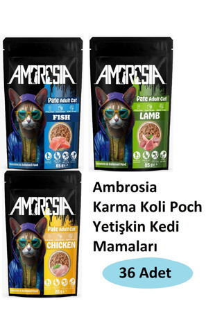 Ambrosia Poch Karma Koli Yetişkin Kedi Maması 36 Adet 03