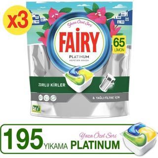 Fairy Platinum Yaza Özel Seri Bulaşık Makinası Deterjanı Tableti / Kapsülü  3 x 65 Kapsül