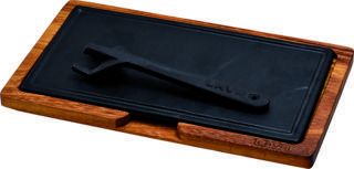 Lava Döküm Ahşap ve Döküm Demir Hot Plate Servis Tahtası. Ölçü 16x30cm.