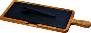 Lava Döküm Ahşap ve Döküm Demir Hot Plate Servis Tahtası. Ölçü 17x37cm.