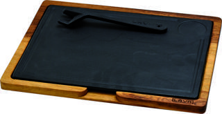Lava Döküm Ahşap ve Döküm Demir Hot Plate Servis Tahtası. Ölçü 24x33cm.