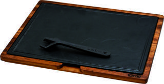 Lava Döküm Ahşap ve Döküm Demir Hot Plate Servis Tahtası. Ölçü 30x40cm.