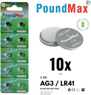 10 Adet AG3 LR41 LR736 / L736 / G3 / G3A / 3GA / 192 / GP192 / V3GA / RW87 1.5V PoundMax Alkalin Düğme Piller Küçük Elektronik Ev Aletleri, Araba Anahtarları, ölçüm cihazları ve hesap makineleri