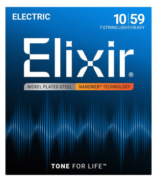 Elixir 12074 Nanoweb Light/Heavy 7 Telli Elektro Gitar Teli (10-59)