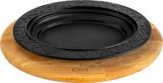 Lava Döküm Oval Döner, Kebap Tabağı Kayın Servis Ahşabı. Ölçü 32x23cm.