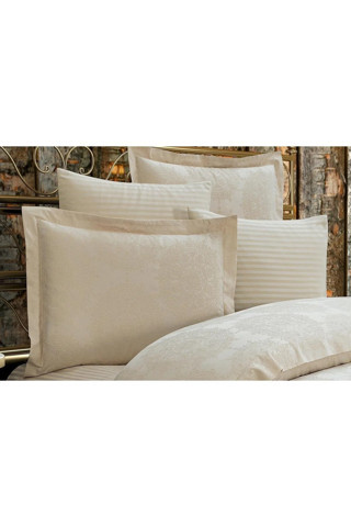 Tiara Bambu Jakar Kumaş Bej İkili Oksford Yastık Kılıfı 60x80 Cm 1356 