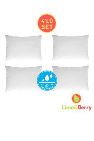 Lime and Berry Lime&berry 4'lü Yastık Koruyucu, Sıvı Geçirmez Yastık Alezi, 50 X 70 Cm Beyaz