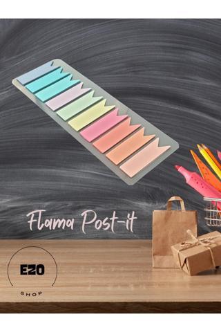 Ezoshop Şeffaf Renkli Postit Flama Post it Yapışkan Not Kağıdı Etiket Kitap Ayraç