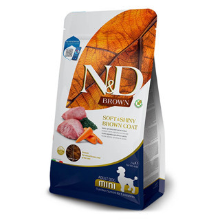 N&D Brown Tahılsız Kuzulu ve Havuçlu Kahverengi Tüylü Mini Irk Yetişkin Köpek Kuru Maması 5 kg
