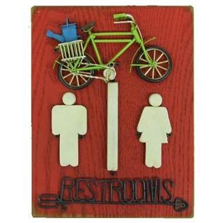 himarry Tabela WC Bisiklet Figürlü Vintage Kapı Yazısı Hediyelik