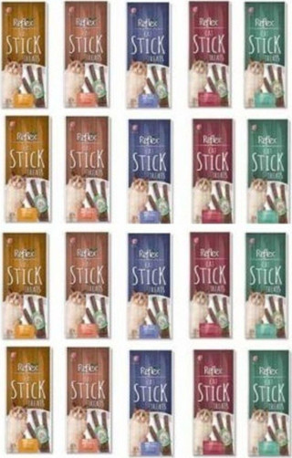 Reflex Stick Kedi Ödülü 3x5 gr 20 Paket Kedi Ödül Çubuğu Maması