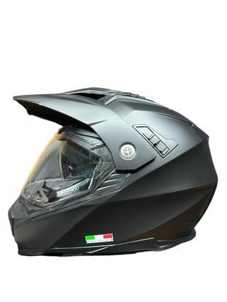 Sway X60 Solid Full Face Enduro Touring Adventure Kapalı Motosiklet Kaskı XXL Beden Siyah