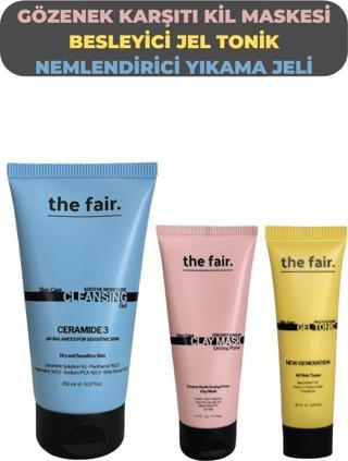 The Fair Gözenek Karşıtı Kil Maskesi Besleyici Jel Tonik ve Nemlendirici Yıkama Jeli