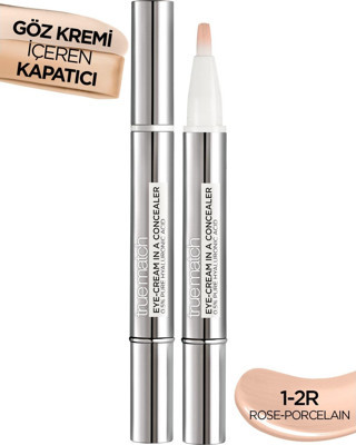 L'Oréal Paris True Match Göz Kremi İçeren Kapatıcı [ 2'si 1 Arada ] 1-2R