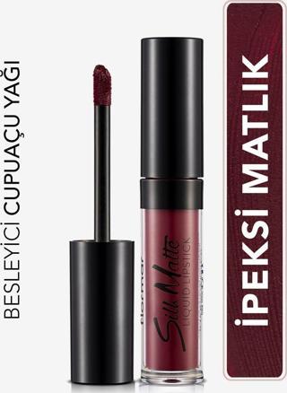 Flormar Kadife Dokulu Likit Mat Ruj - Silk Matte Liquid Lipstick - 008 Dark Vıolet - 8690604397372