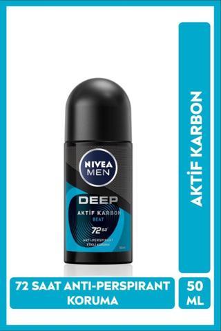 Men Erkek Roll-on Deodorant Deep Beat 50ml, 72 Saat Anti-perspirant Ter Koruması