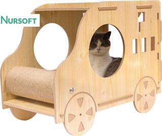 Nursoft Cat Car Ahşap Araba Kedi Evi Nr-0084