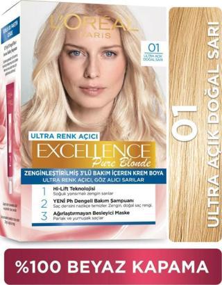 L'Oréal Paris Excellence Creme Saç Boyası 01 Ultra Açık Doğal Sarı