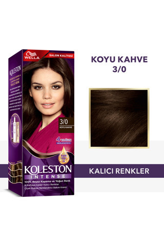 Wella Koleston Intense Saç Boyası 3/0 Koyu Kahve - Salon Kalitesi