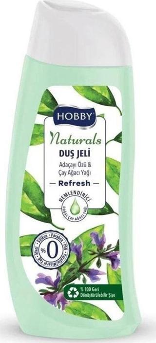 Hobby Duş Jeli Naturals Refresh Adaçayı Özü Çay Ağacı Yağı 500 Ml