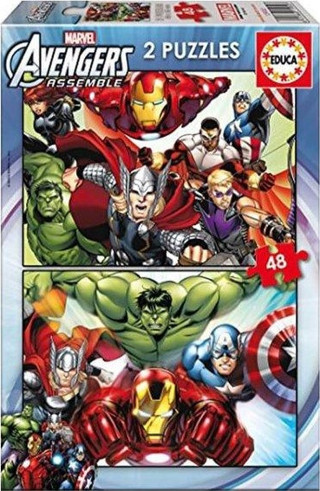 Educa 15932 Avengers Karton 2x 48 Parça İkili Çocuk Puzzle