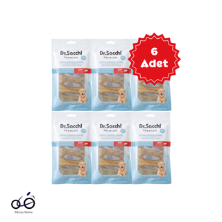 Dr.Sacchi Premium Sığır Etli Doğal Sığır Derisi Press Kemik Tahılsız Köpek Ödülü 3'' 5'li 100gr 6 Adet