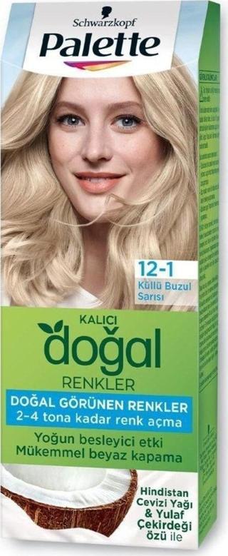 Palette Saç Boyası 12-1 Küllü Buzul Sarısı Kalıcı Doğal Renkler