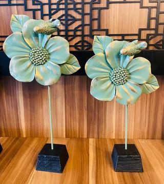 Hediyelik Dekoratif  Kuşlu Çiçek Kabartmalı Hediye Ofis Ev Dekor