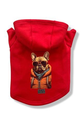 Paws Secret Köpek Kıyafeti Köpek Sweatshirt Hoodie Köpek Ürünleri Kedi Kıyafeti - Gözlüklü Köpek L