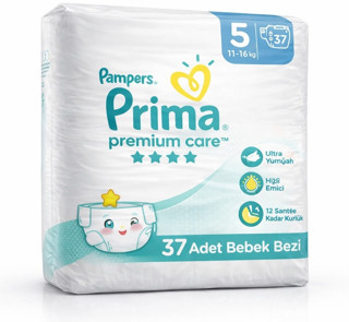 Prima Premium Care Bebek Bezi Beden:5 (11-16KG) Junior 37 Adet Fırsat Pk