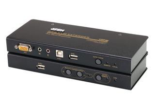 VGA Cat 5 KVM (Keyboard/Video Monitor/Mouse) Mesafe Uzatma Cihazı, Ses (hoparlör ve mikrofon) bağlan