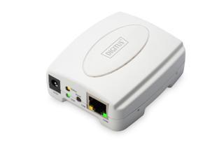 Digitus 1 port Fast Ethernet Print Server, 1 x USB 2.0 port, 1 x RJ45 USB Print Ser