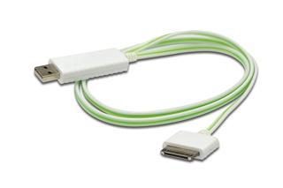 Digitus Senkronizasyon ve Şarj için FLUX CONNECT Işıklı Kablo, Apple Dock erkek &lt;-&gt; USB A erke