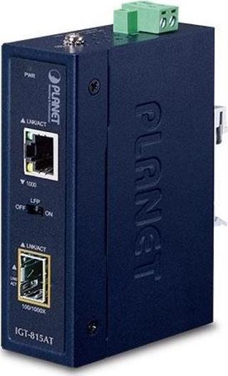Endüstriyel Tip Kompakt Media Converter&lt;br&gt;100/1000BASE-X &lt;-&gt; 10/100/1000BASE-T&lt;br&gt