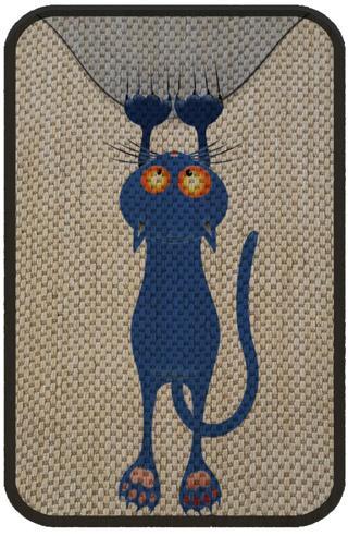 Glipet Desenli Kedi Tırmalama Paspası 58x37 Cm Blue Cat