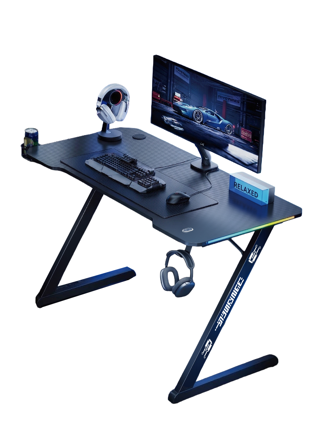 VIYERO ARMOR GD-12002E-2-BLK Z AYAK RGB KARBON FIBER E-SPOR OYUNCU MASASI
