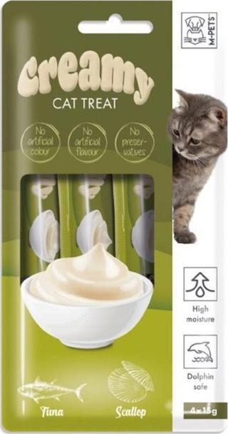 M-Pets Creamy Ton Balıklı Deniz Taraklı Kedi Ödülü 4x15gr