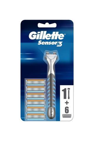 Gillette Sensor 3 Tıraş Makinesi + 6 Yedek Tıraş Bıçağı