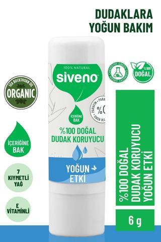 Siveno %100 Doğal Dudak Koruyucu Yoğun Etki Bitkisel Lip Balm Krem Nemlendirici Parlatıcı Onarıcı 6 gr