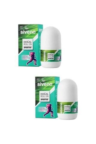 Siveno %100 Doğal Roll-On Sportif Sporcu Deodorant Ter Kokusu Önleyici Bitkisel Lekesiz 50 ml X 2 Adet