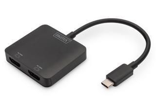 Digitus 2-Port MST Video Hub, USB-C &lt;-&gt; 2 x HDMI, DP 1.4, HDMI 2.0, 4K/60Hz 2