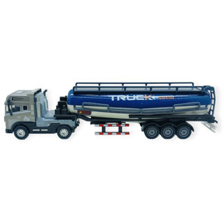 Metal Tır 1:24 - Sesli Işıklı Tanker Tır 39 cm - Gri Kafa
