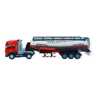 Metal Tır 1:24 - Sesli Işıklı Tanker Tır 39 cm - Kırmızı Kafa