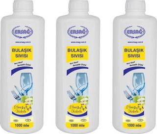 Ersağ Elma Kokulu Bulaşık Sıvısı 1000 Ml. * 3 Adet