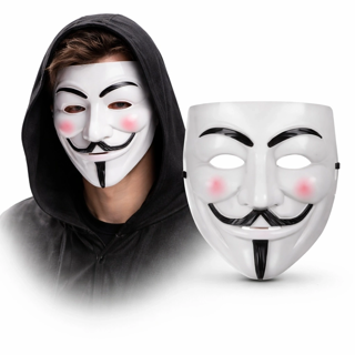 V Mask Vendetta Beyaz Maske (Guy Fawkes Stil)