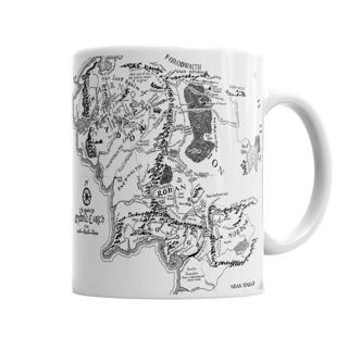 Baskı Dükkanı Yüzüklerin Efendisi Lord Of The Rings Orta Dünya Haritası Kupa Bardak Porselen
